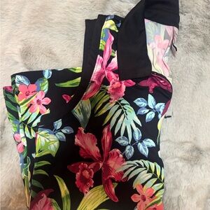 Tommy Bahama Black Floral Women's golf shirt